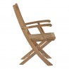 Modway Marina Outdoor Patio Teak Folding Chair - Natural - Side Angle