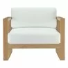 Modway Upland Outdoor Patio Teak Armchair - Natural White - Front Angle - Modway Upland Outdoor Patio Teak Armchair - Natural White - Front Angle