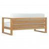 Modway Upland Outdoor Patio Teak Sofa - Natural White  - Back Side Angle