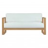 Modway Upland Outdoor Patio Teak Sofa - Natural White  - Front Angle