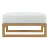 Modway Upland Outdoor Patio Teak Ottoman - Natural White - Front Angle - Modway Upland Outdoor Patio Teak Ottoman - Natural White - Front Angle
