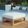 Modway Upland Outdoor Patio Teak Ottoman - Natural White - Lifestyle - Modway Upland Outdoor Patio Teak Ottoman - Natural White - Lifestyle