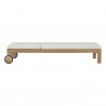 Modway Upland Outdoor Patio Teak Chaise - Natural White - Front Angle