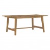Modway Dorset Outdoor Patio Teak Dining Table - Natural - Front Side Angle