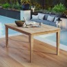 Modway Marina Outdoor Patio Teak Dining Table - Natural in 60'' - Lifestyle