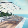 Modway Shore Chaise with Cushions Outdoor Patio Aluminum in Silver Beige - Lifestyle