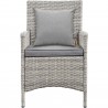 Modway Bridge 4 Piece Outdoor Patio Patio Conversation Set with Pillow Set - Light Gray Gray - Armchair in Front Angle