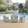 Modway Bridge 4 Piece Outdoor Patio Patio Conversation Set with Pillow Set - Light Gray Gray - Lifestyle