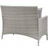 Modway Bridge 4 Piece Outdoor Patio Patio Conversation Set with Pillow Set - Light Gray Gray - Loveseat in Back Side Angle