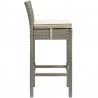 Modway Conduit Outdoor Patio Wicker Rattan Bar Stool in Light Gray Beige - Side Angle