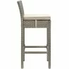 Modway Conduit Outdoor Patio Wicker Rattan Bar Stool in Light Gray Beige - Side Angle - Modway Conduit Outdoor Patio Wicker Rattan Bar Stool in Light Gray Beige - Side Angle
