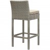 Modway Conduit Outdoor Patio Wicker Rattan Bar Stool in Light Gray Beige - Back Side Angle