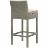 Modway Conduit Outdoor Patio Wicker Rattan Bar Stool in Light Gray Beige - Back Side Angle - Modway Conduit Outdoor Patio Wicker Rattan Bar Stool in Light Gray Beige - Back Side Angle