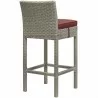 Modway Conduit Outdoor Patio Wicker Rattan Bar Stool in Light Gray Currant - Back Side Angle - Modway Conduit Outdoor Patio Wicker Rattan Bar Stool in Light Gray Currant - Back Side Angle