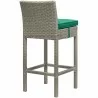 Modway Conduit Outdoor Patio Wicker Rattan Bar Stool in Light Gray Green - Back Side Angle - Modway Conduit Outdoor Patio Wicker Rattan Bar Stool in Light Gray Green - Back Side Angle