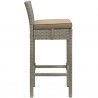 Modway Conduit Outdoor Patio Wicker Rattan Bar Stool in Light Gray Mocha -  Side Angle