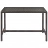 Modway Conduit Outdoor Patio Wicker Rattan Large Bar Table in Light Gray - Front Top Angle