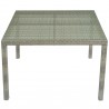 Modway Conduit 47" Square Outdoor Patio Wicker Rattan Table - Light Gray - Front Top Angle