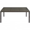 Modway Conduit 70" Outdoor Patio Wicker Rattan Dining Table in Brown - Front Top Angle