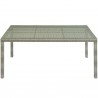 Modway Conduit 70" Outdoor Patio Wicker Rattan Dining Table in Light Gray - Front Top Angle