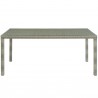 Modway Conduit 70" Outdoor Patio Wicker Rattan Dining Table in Light Gray - Front Angle