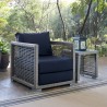 Modway Aura Rattan Outdoor Patio Armchair in Gray Navy - Lifestyle