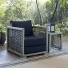 Modway Aura Rattan Outdoor Patio Armchair in Gray Navy - Lifestyle - Modway Aura Rattan Outdoor Patio Armchair in Gray Navy - Lifestyle