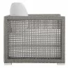 Modway Aura Rattan Outdoor Patio Armchair - Gray White - Side Angle - Modway Aura Rattan Outdoor Patio Armchair - Gray White - Side Angle
