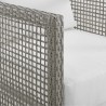 Modway Aura Rattan Outdoor Patio Armchair - Gray White - Seat Closeup Angle