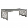Modway Aura Rattan Outdoor Patio Coffee Table - Gray - Front Side Angle