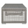 Modway Aura Rattan Outdoor Patio Coffee Table - Gray - Side Angle