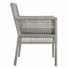 Modway Aura Outdoor Patio Wicker Rattan Dining Armchair in Gray Gray - Side Angle