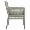 Modway Aura Outdoor Patio Wicker Rattan Dining Armchair in Gray Gray - Side Angle - Modway Aura Outdoor Patio Wicker Rattan Dining Armchair in Gray Gray - Side Angle