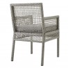 Modway Aura Outdoor Patio Wicker Rattan Dining Armchair in Gray Gray - Back Side Angle