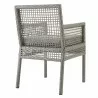 Modway Aura Outdoor Patio Wicker Rattan Dining Armchair in Gray Gray - Back Side Angle - Modway Aura Outdoor Patio Wicker Rattan Dining Armchair in Gray Gray - Back Side Angle