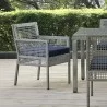 Modway Aura Outdoor Patio Wicker Rattan Dining Armchair in Gray Navy - Lifestyle - Modway Aura Outdoor Patio Wicker Rattan Dining Armchair in Gray Navy - Lifestyle