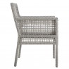 Modway Aura Outdoor Patio Wicker Rattan Dining Armchair - Gray White - Side Angle