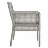 Modway Aura Outdoor Patio Wicker Rattan Dining Armchair - Gray White - Side Angle - Modway Aura Outdoor Patio Wicker Rattan Dining Armchair - Gray White - Side Angle