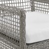 Modway Aura Outdoor Patio Wicker Rattan Dining Armchair - Gray White - Seat Closeup Angle