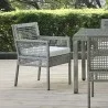 Modway Aura Outdoor Patio Wicker Rattan Dining Armchair - Gray White - Lifestyle - Modway Aura Outdoor Patio Wicker Rattan Dining Armchair - Gray White - Lifestyle