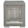 Modway Aura Outdoor Patio Wicker Rattan Side Table - Gray - Side Angle