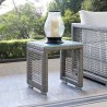 Modway Aura Outdoor Patio Wicker Rattan Side Table - Gray - Lifestyle