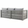 Modway Aura Outdoor Patio Wicker Rattan Sofa in Gray Gray - Back Side Angle - Modway Aura Outdoor Patio Wicker Rattan Sofa in Gray Gray - Back Side Angle