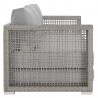 Modway Aura Outdoor Patio Wicker Rattan Sofa in Gray Gray - Side Angle