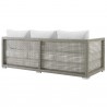 Modway Aura Outdoor Patio Wicker Rattan Sofa - Gray White - Back Side Angle