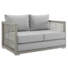 Modway Aura Outdoor Patio Wicker Rattan Loveseat - Gray Gray - Front Side Angle