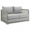 Modway Aura Outdoor Patio Wicker Rattan Loveseat - Gray Gray - Front Side Angle - Modway Aura Outdoor Patio Wicker Rattan Loveseat - Gray Gray - Front Side Angle