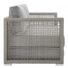 Modway Aura Outdoor Patio Wicker Rattan Loveseat - Gray Gray - Side Angle