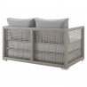Modway Aura Outdoor Patio Wicker Rattan Loveseat - Gray Gray - Back Side Angle