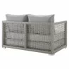 Modway Aura Outdoor Patio Wicker Rattan Loveseat - Gray Gray - Back Side Angle - Modway Aura Outdoor Patio Wicker Rattan Loveseat - Gray Gray - Back Side Angle